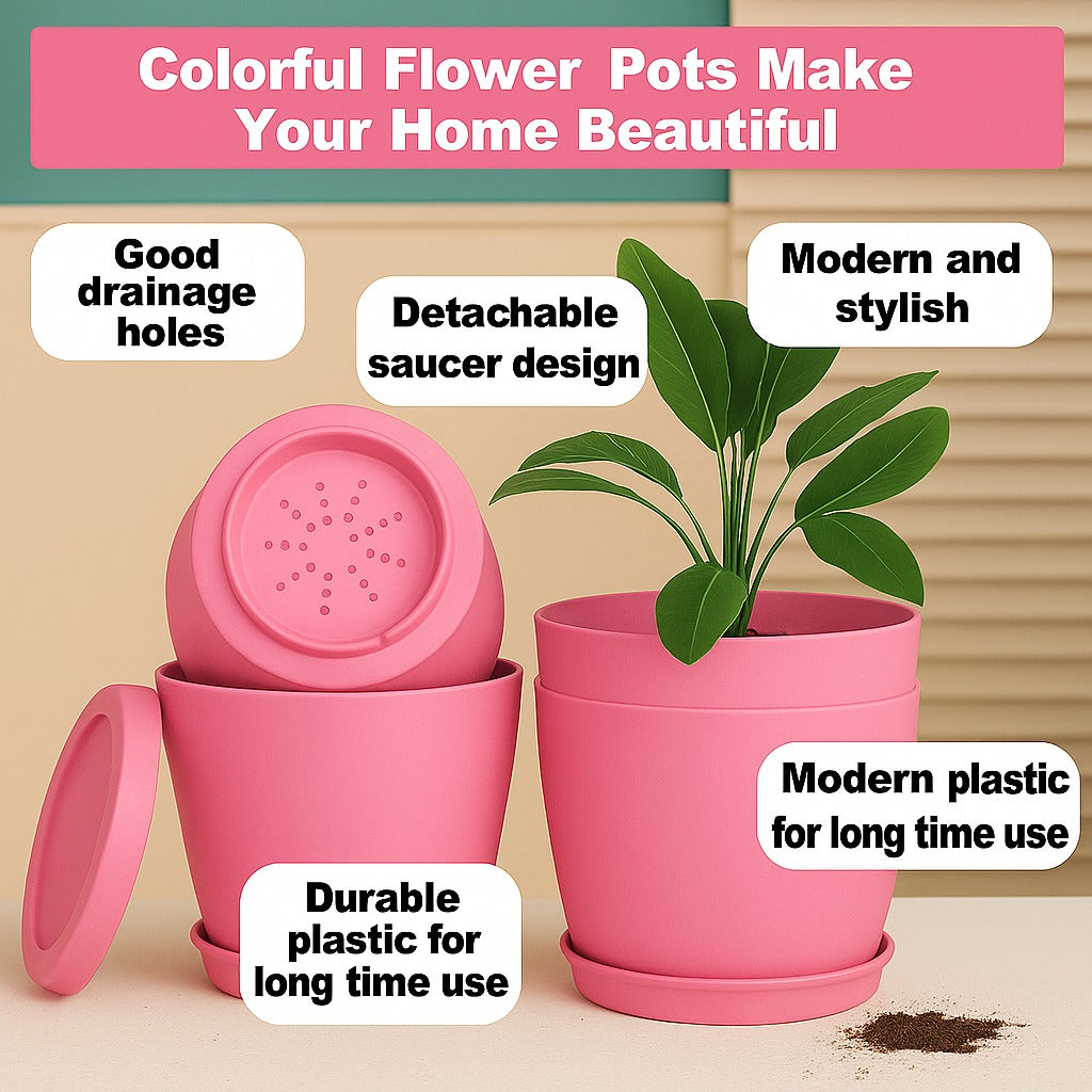Plant Pots Indoor with Drainage Home Décor Flower Pots for Indoor