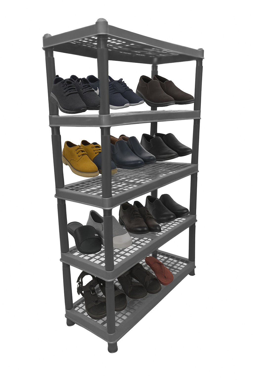 3,4 and 5 Layers Plastic Shoe Rack Kitchen Stand Lightweight Organizer 15 inch Height