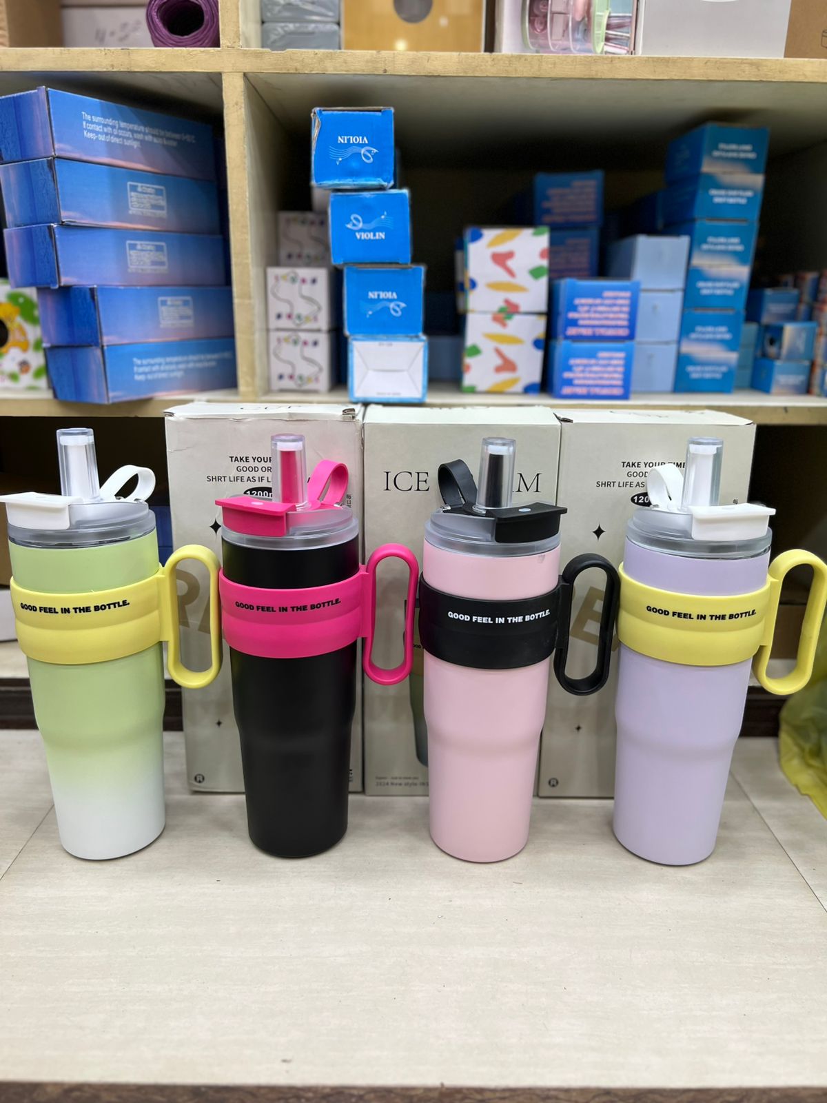 Stylish Large Water Bottle with Handle & Straw – Leakproof & Reusable Sports Tumbler 1200ml